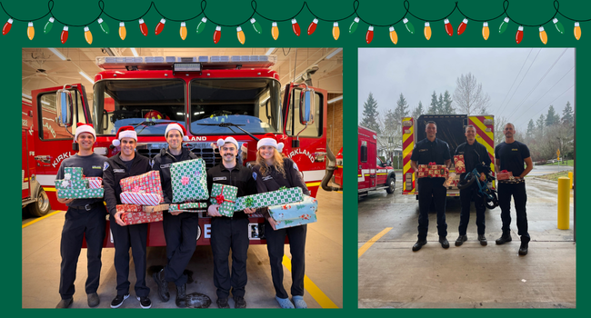 Kirkland Firefighters giving gifts