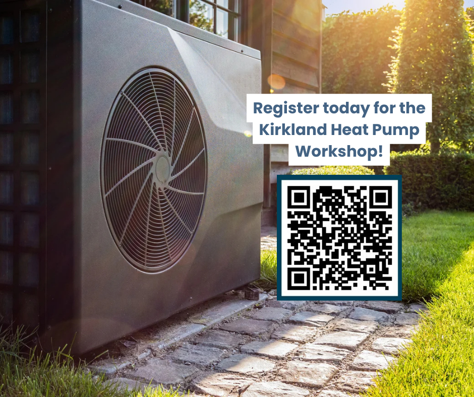 Image of heat pump with text that says 