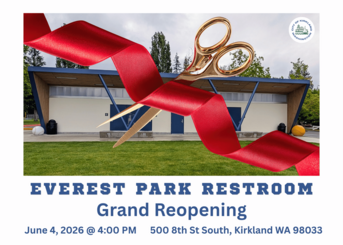 Everest park restroom ribbon cutting