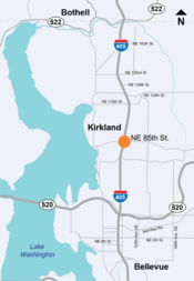 Map Marking NE 85th Street and I-405 Interchange