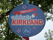 Street sign that says 'Celebrate Kirkland'