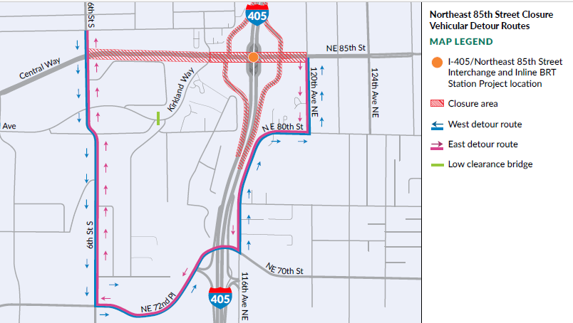 Graphic of a detour map