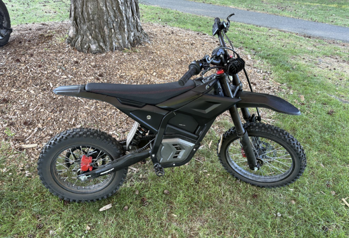 Image of a black electric motorcycle