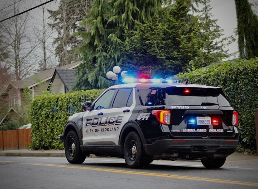 Image showing police car with lights