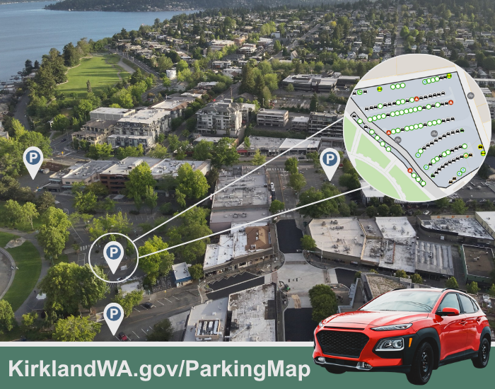 Graphic promoting live parking map