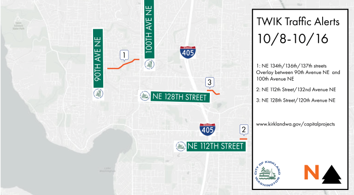 TWIK Traffic Alerts map for October 10-16, 2026