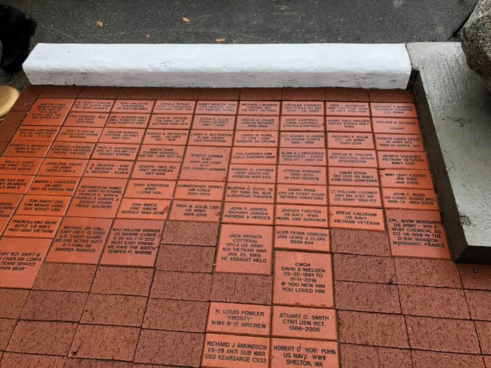 Bricks at Veterans Plaza at Poulsbo’s American Legion Park 