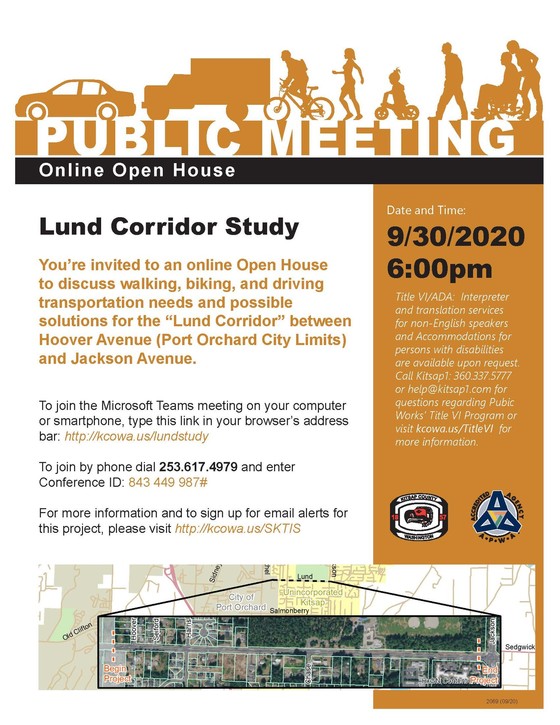 Lund Corridor Study Online Open House 9 30 20 at 6pm