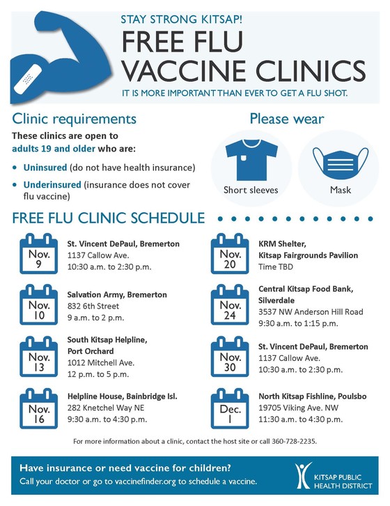 Free flu vaccine clinics