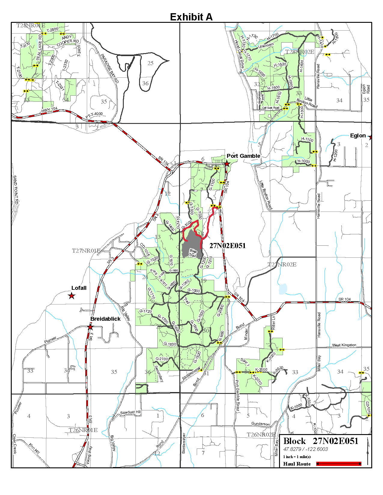 Timber harvesting underway at Port Gamble Forest Heritage Park