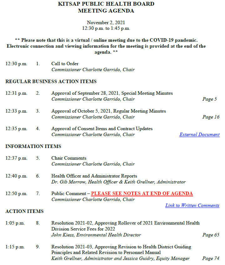 Kitsap Public Health Board to hold online meeting Tuesday, Nov. 2