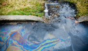 Oil spill leading to storm drain