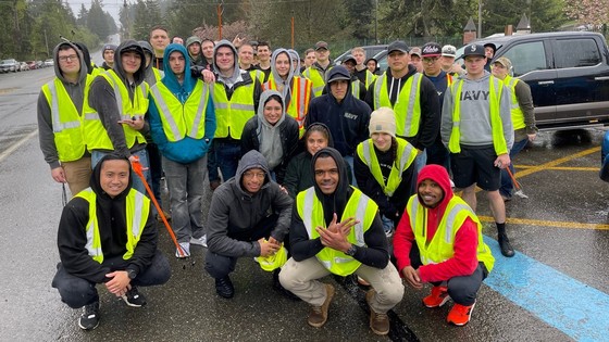 Sailors during a recent cleanup