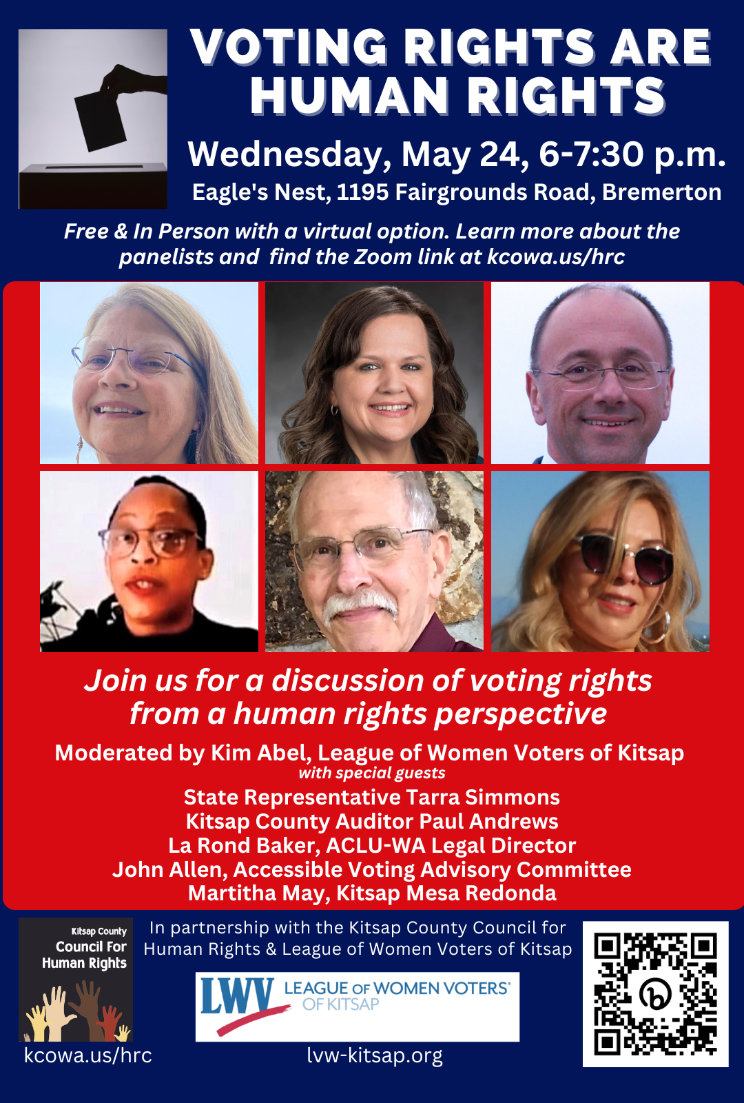 Voting rights forum flyer May 2023