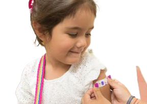 child receiving vaccine