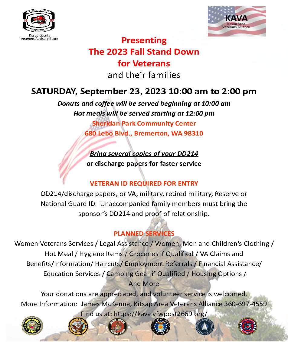 Veteran's Assistance Fall Stand Down Event Flyer