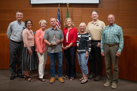 Paul Nettleton receives CRAB award at the Board of County Commissioners meeting