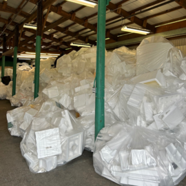 Styrofoam piled up