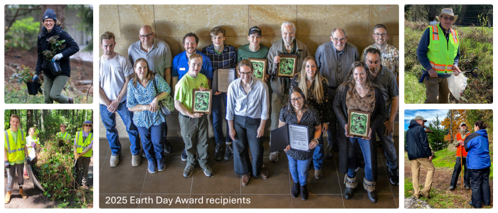 A group photo of the 2025 Earth Day Award recipients.