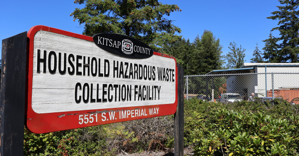 Kitsap County Household Hazardous Waste Collection Facility sign outside of the facility.