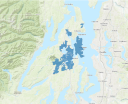 UGAs highlighted on map of Kitsap County