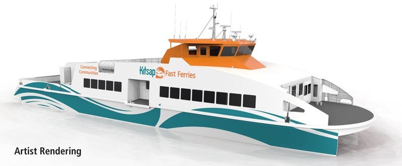 Artist rendering of bow-loading vessel