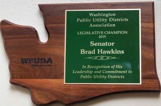 WA PUD Association award plaque