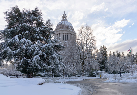 Capitol covered in snow