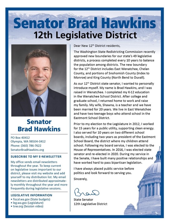 Sen. Hawkins November 2022 newsletter front page