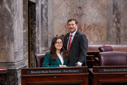 Sen. Schoesler and page Izzy Gonzalez