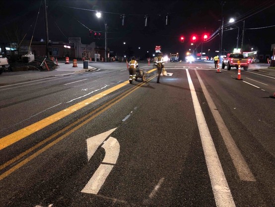 Striping for 196th St SW Traffic Shift