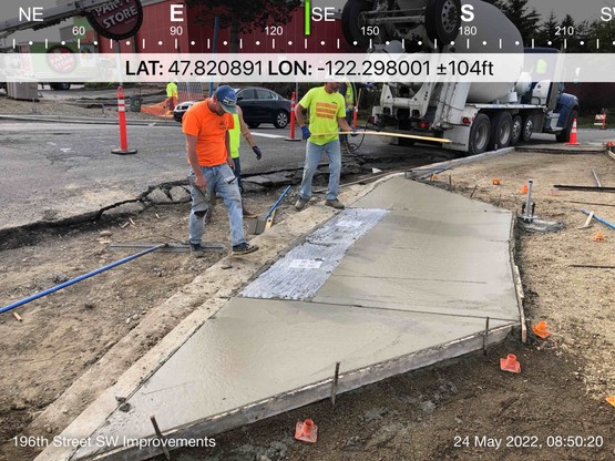 Placing sidewalks at the intersection of 196th St SW and 48th Ave W