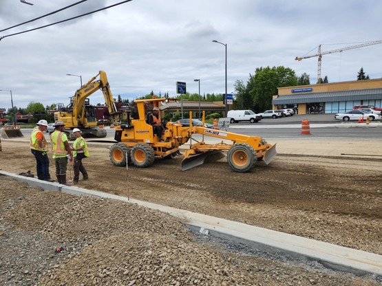 Preparing for paving on the south side of 196th St SW between 44th Ave W and 40th Ave W