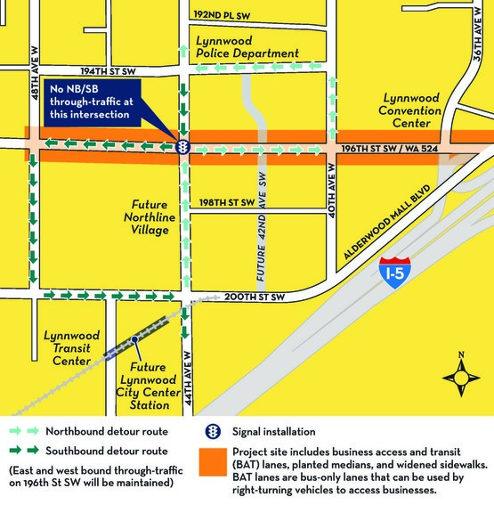 11-21 thru 11-23 Detour Map-No NB SB Travel 196th and 44th No NB SB Travel