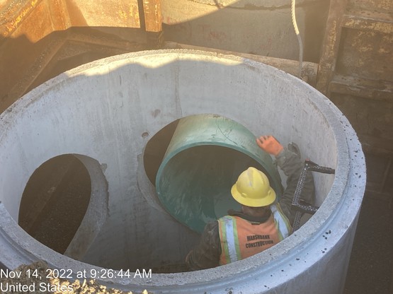 Crews install drainage pipes for 196th St SW between 44th Ave W and 48th Ave W