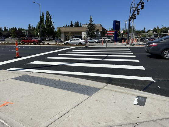 Crosswalk and Stop Bar Placed at 196th St SW and 44th Ave W