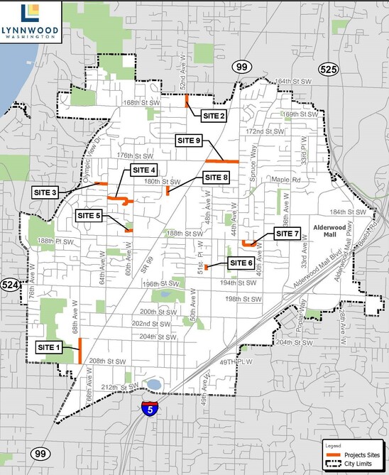 2023 Paving Program Sites Map