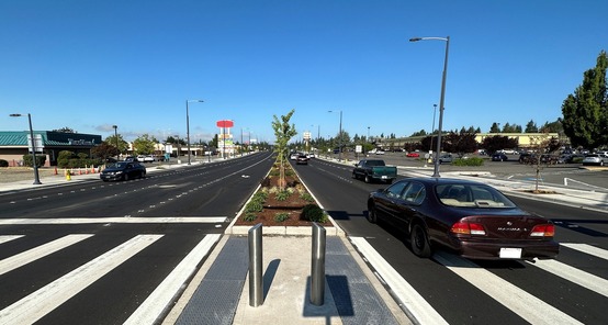 196th St SW open for travel, view toward the west