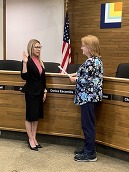 Derica Taking the oath of office