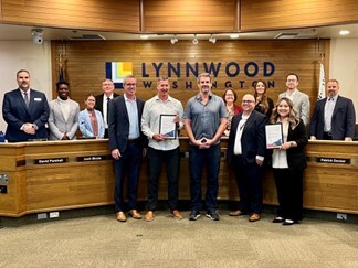 Puget Sound Regional Council presenting Vision 2050 Award