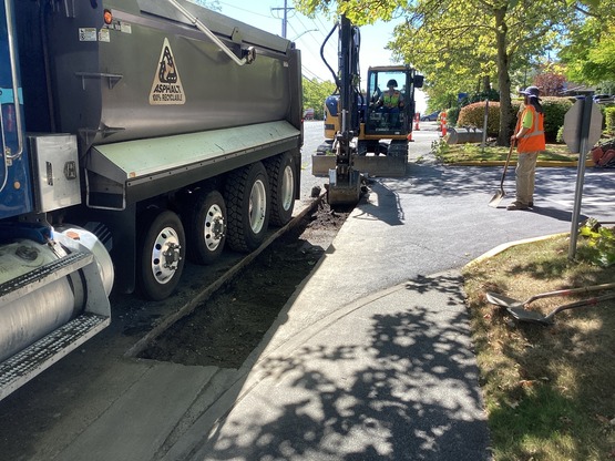 Removing valley gutter within driveway sections along 33rd Ave W.