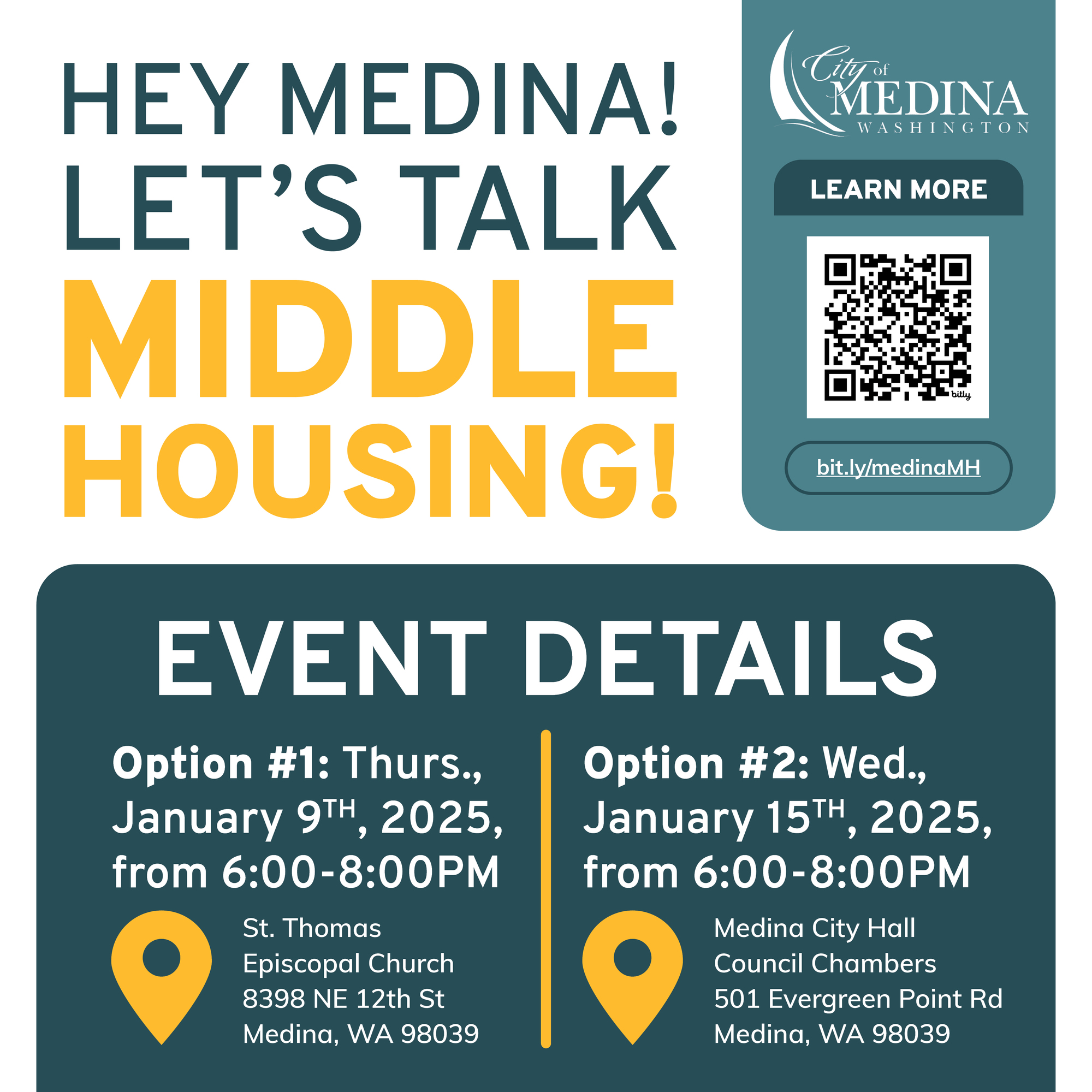 REMINDER! MEDINA - JOIN YOUR NEIGHBORS TO LEARN ABOUT MIDDLE HOUSING