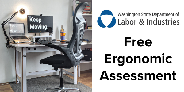 Washington State Department of Labor & Industries logo and Free Ergonomic Assessment text