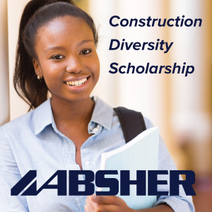 Absher Diversity Scholarship photo of BIPOC student holding paper