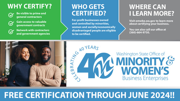 OMWBE is waiving certification fees until June 2024!