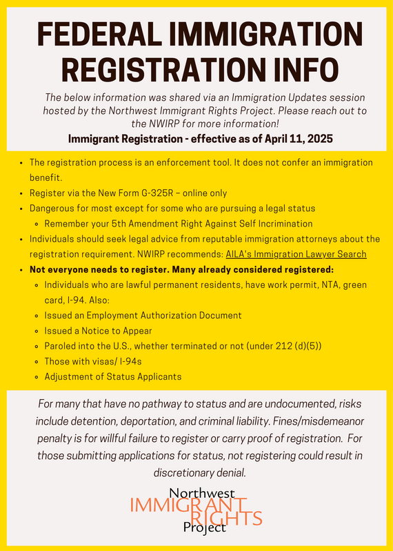 Federal Immigration Registration Information 