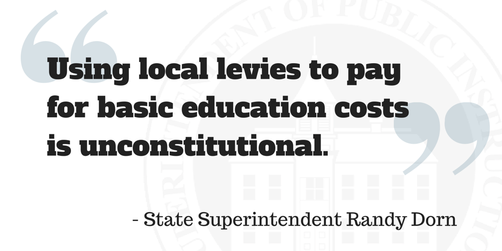 Using local levies for basic ed is unconstitutional.