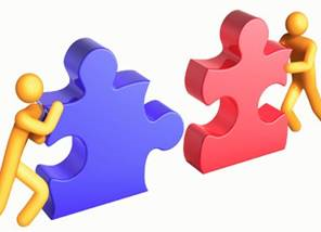 Pushing puzzle pieces together