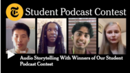 Students on podcast