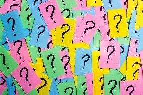 Question marks on sticky notes
